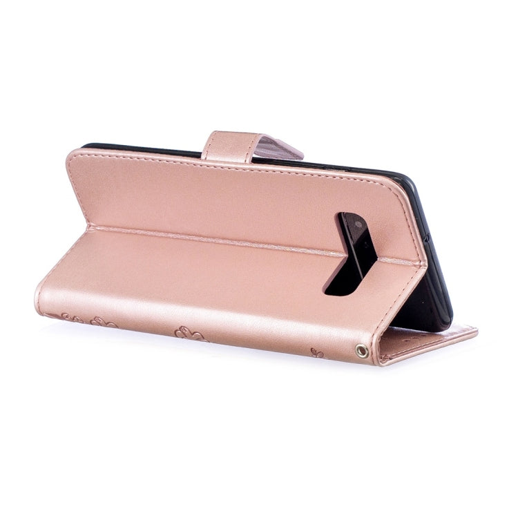 For Galaxy S10+ Plum Flowers Pattern Horizontal Flip Leather Case with Holder & Card Slots & Wallet & Lanyard
