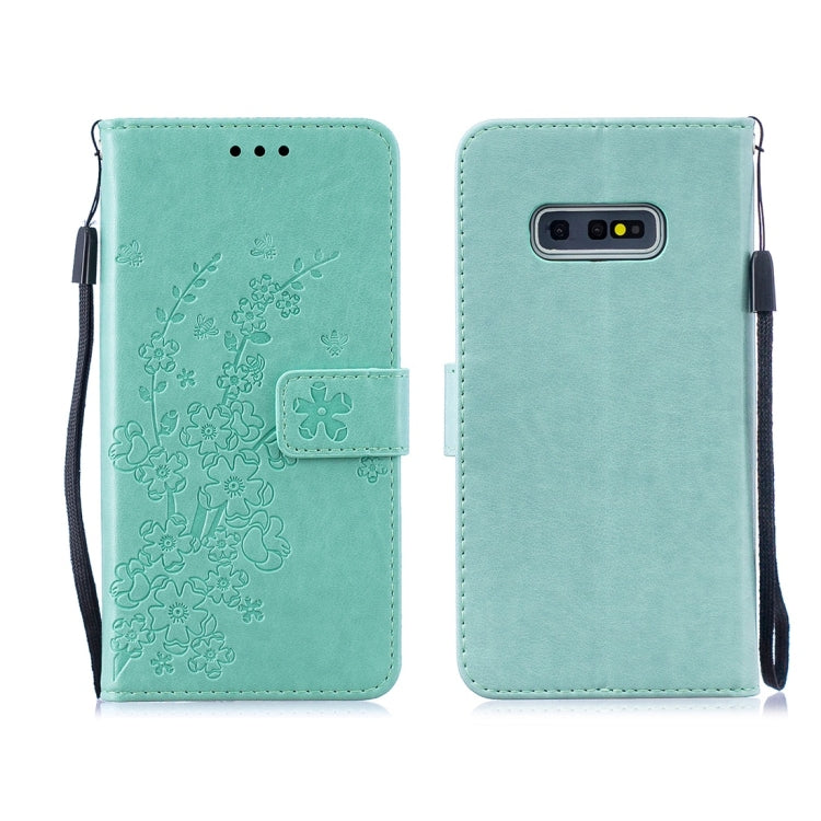 For Galaxy S10 Plum Flowers Pattern Horizontal Flip Leather Case with Holder & Card Slots & Wallet & Lanyard
