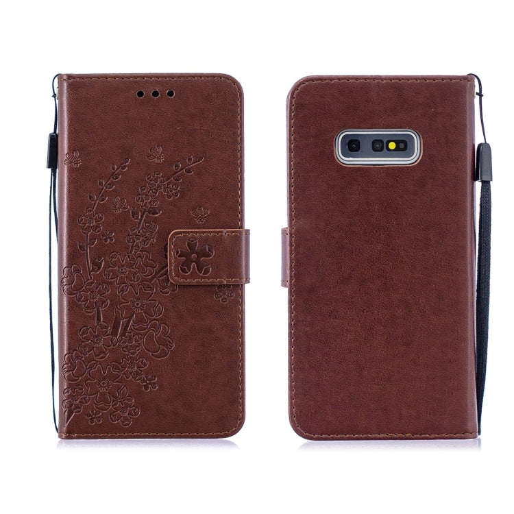 For Galaxy S10 Plum Flowers Pattern Horizontal Flip Leather Case with Holder & Card Slots & Wallet & Lanyard