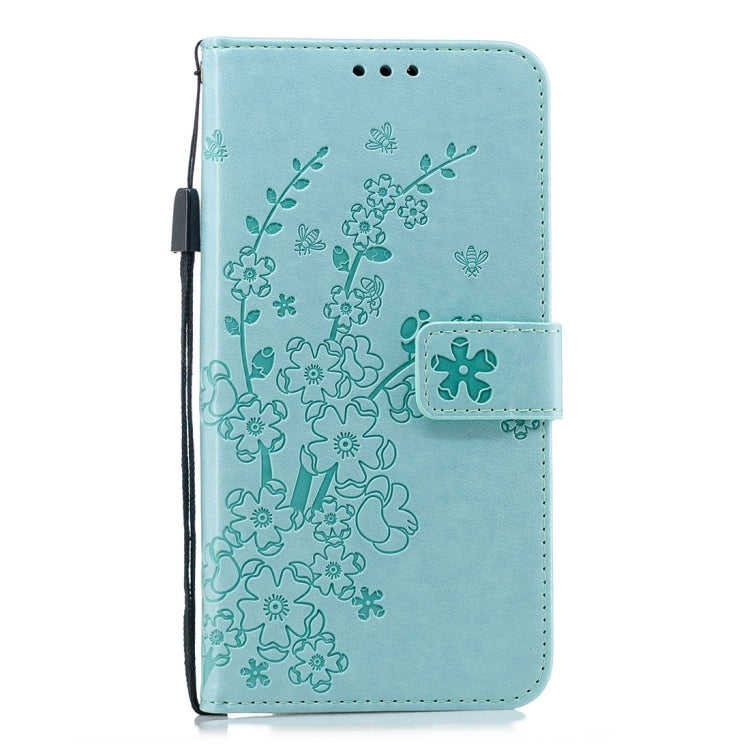 For Galaxy J4+ Plum Flowers Pattern Horizontal Flip Leather Case with Holder & Card Slots & Wallet & Lanyard