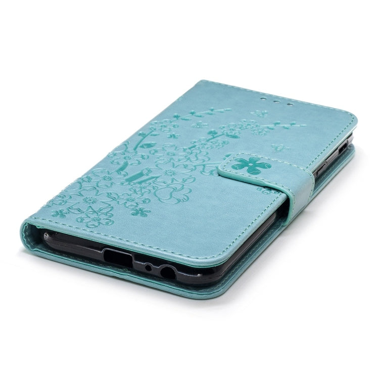 For Galaxy J4+ Plum Flowers Pattern Horizontal Flip Leather Case with Holder & Card Slots & Wallet & Lanyard