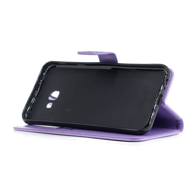 For Galaxy J4+ Plum Flowers Pattern Horizontal Flip Leather Case with Holder & Card Slots & Wallet & Lanyard