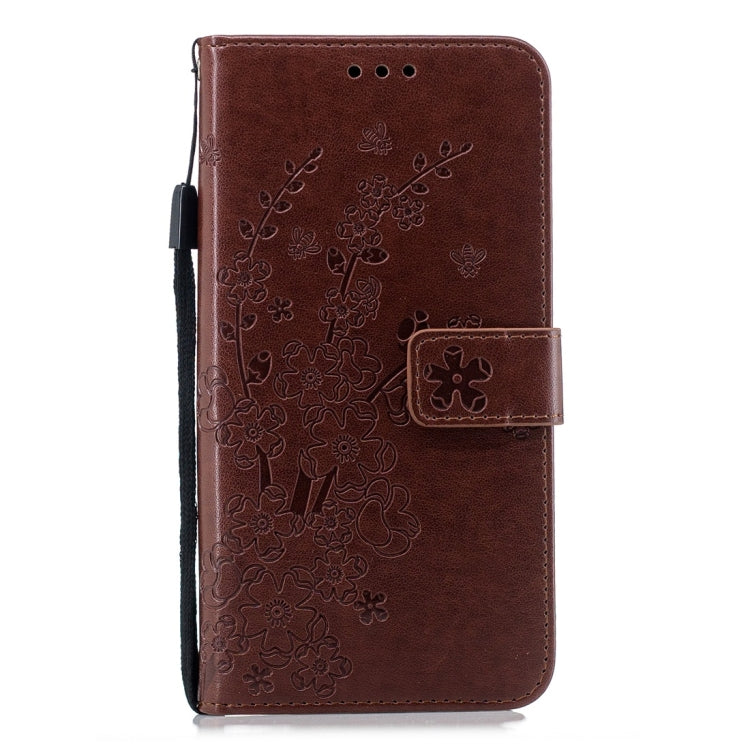 For Galaxy J4+ Plum Flowers Pattern Horizontal Flip Leather Case with Holder & Card Slots & Wallet & Lanyard