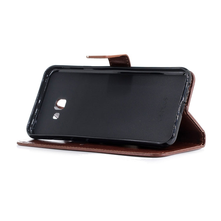 For Galaxy J4+ Plum Flowers Pattern Horizontal Flip Leather Case with Holder & Card Slots & Wallet & Lanyard