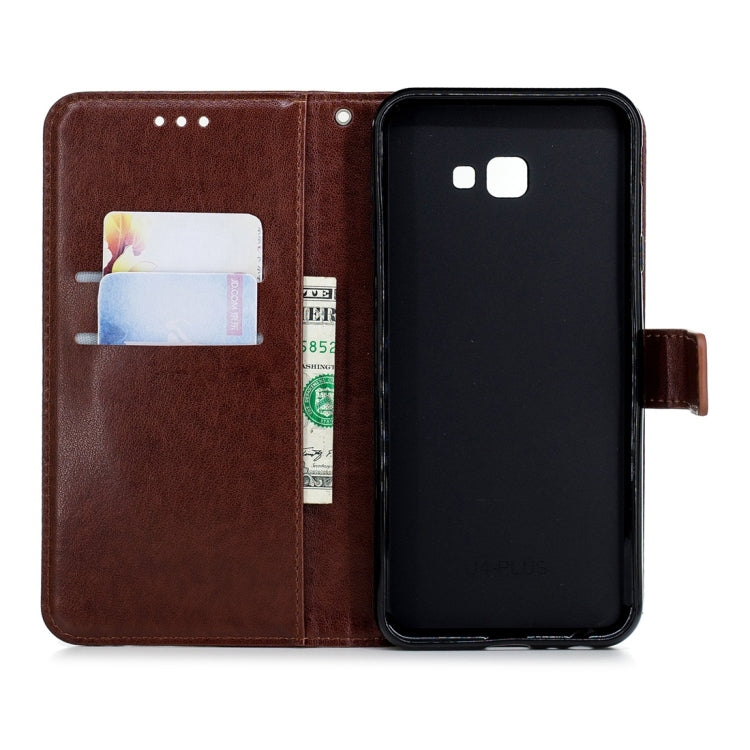 For Galaxy J4+ Plum Flowers Pattern Horizontal Flip Leather Case with Holder & Card Slots & Wallet & Lanyard