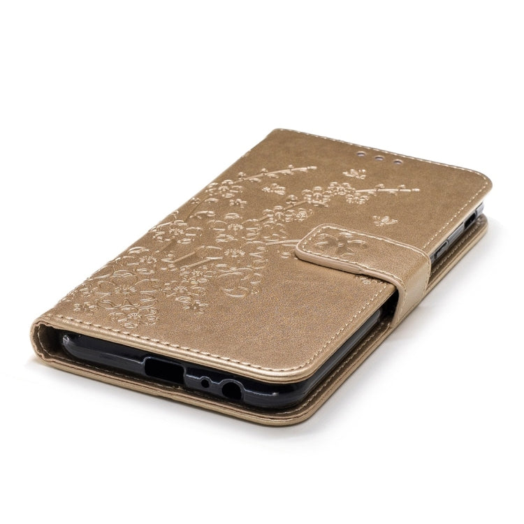 For Galaxy J4+ Plum Flowers Pattern Horizontal Flip Leather Case with Holder & Card Slots & Wallet & Lanyard