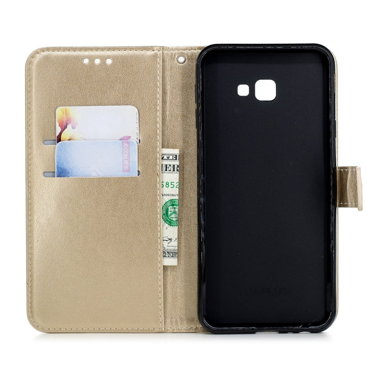 For Galaxy J4+ Plum Flowers Pattern Horizontal Flip Leather Case with Holder & Card Slots & Wallet & Lanyard