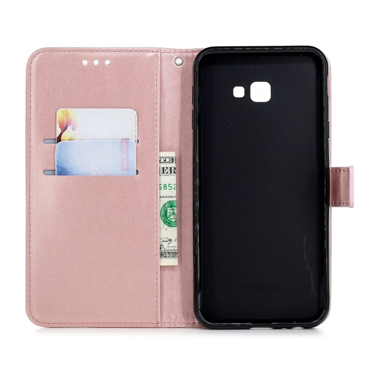 For Galaxy J4+ Plum Flowers Pattern Horizontal Flip Leather Case with Holder & Card Slots & Wallet & Lanyard
