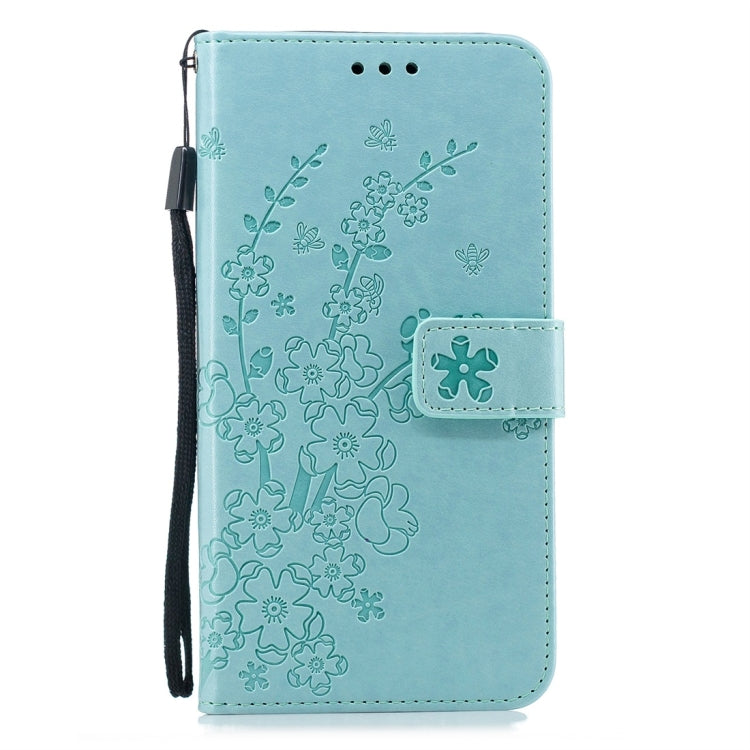 For Galaxy J6+ Plum Flowers Pattern Horizontal Flip Leather Case with Holder & Card Slots & Wallet & Lanyard