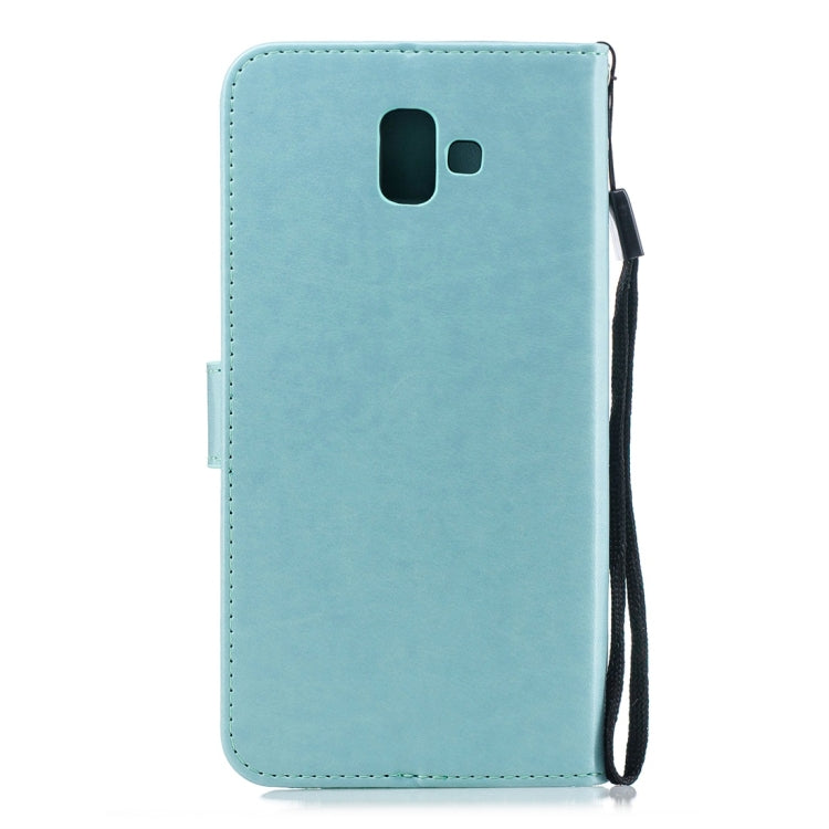 For Galaxy J6+ Plum Flowers Pattern Horizontal Flip Leather Case with Holder & Card Slots & Wallet & Lanyard