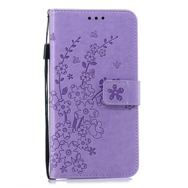 For Galaxy J6+ Plum Flowers Pattern Horizontal Flip Leather Case with Holder & Card Slots & Wallet & Lanyard