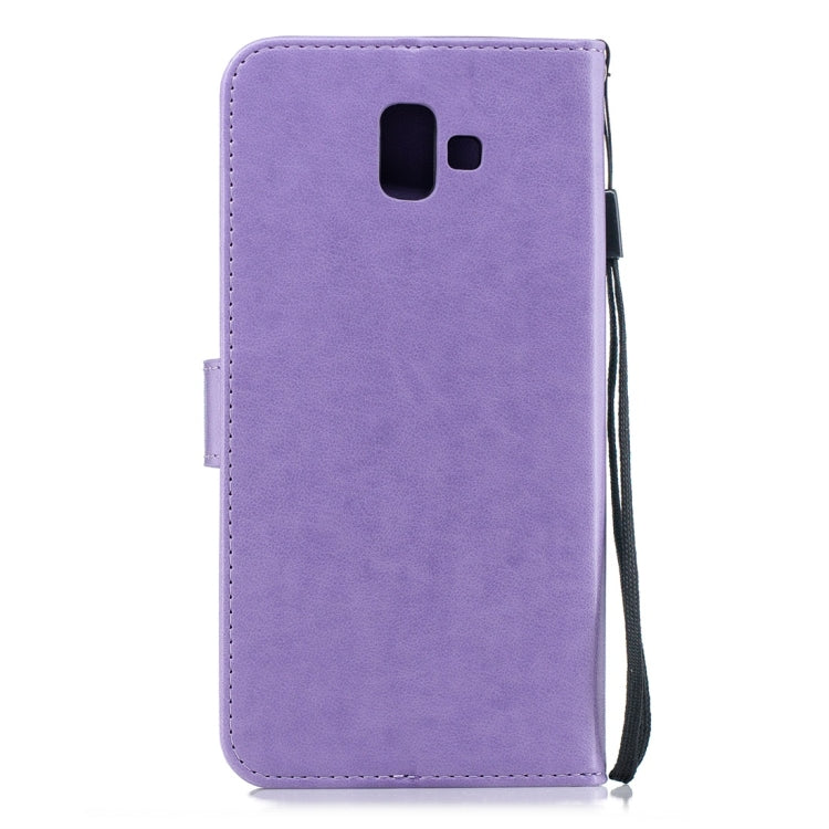 For Galaxy J6+ Plum Flowers Pattern Horizontal Flip Leather Case with Holder & Card Slots & Wallet & Lanyard