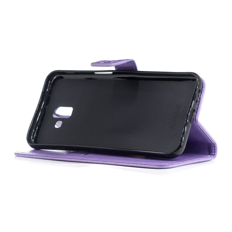For Galaxy J6+ Plum Flowers Pattern Horizontal Flip Leather Case with Holder & Card Slots & Wallet & Lanyard