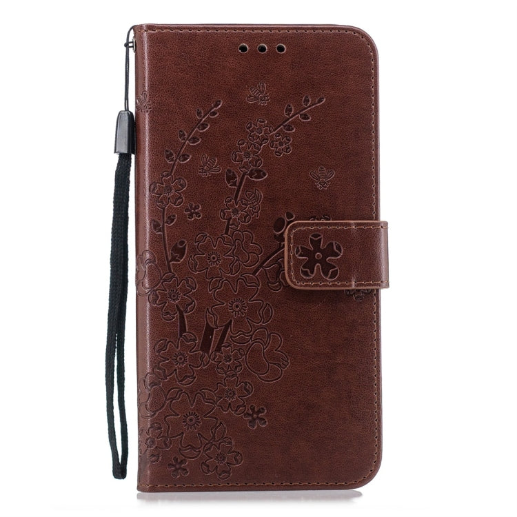 For Galaxy J6+ Plum Flowers Pattern Horizontal Flip Leather Case with Holder & Card Slots & Wallet & Lanyard