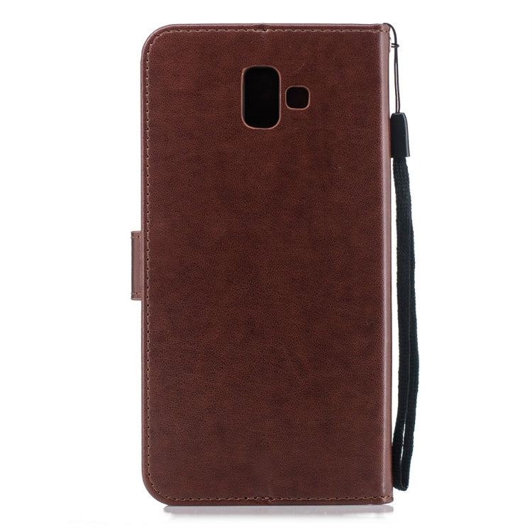 For Galaxy J6+ Plum Flowers Pattern Horizontal Flip Leather Case with Holder & Card Slots & Wallet & Lanyard