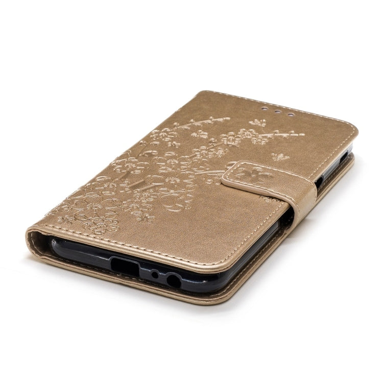 For Galaxy J6+ Plum Flowers Pattern Horizontal Flip Leather Case with Holder & Card Slots & Wallet & Lanyard