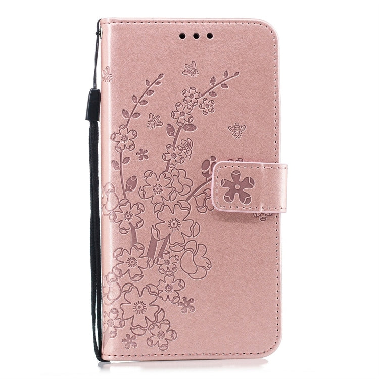 For Galaxy J6+ Plum Flowers Pattern Horizontal Flip Leather Case with Holder & Card Slots & Wallet & Lanyard