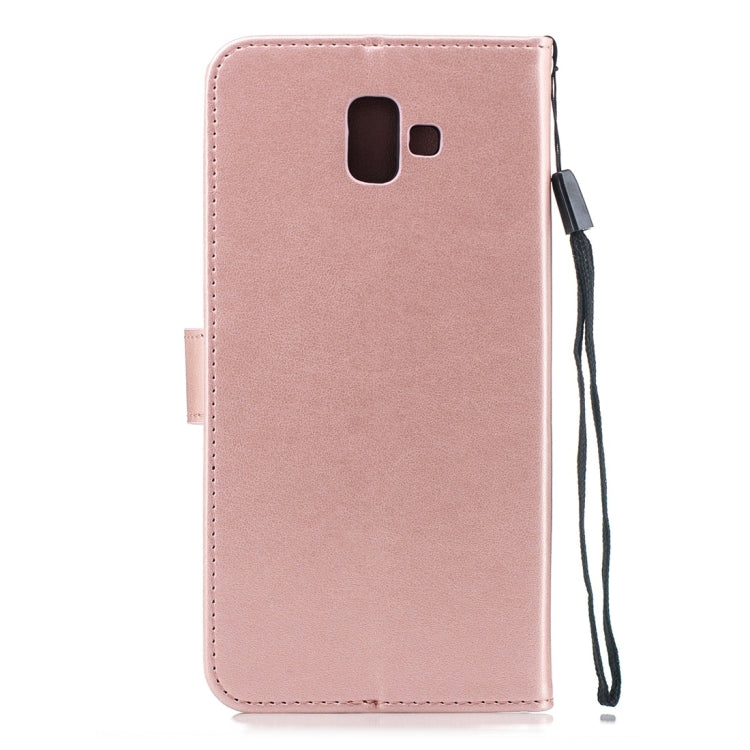 For Galaxy J6+ Plum Flowers Pattern Horizontal Flip Leather Case with Holder & Card Slots & Wallet & Lanyard