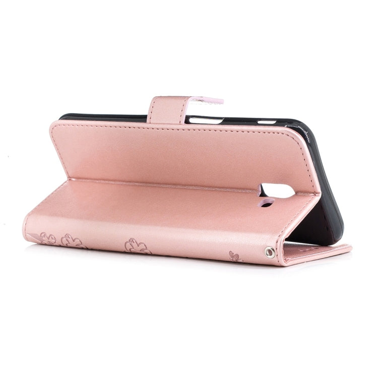 For Galaxy J6+ Plum Flowers Pattern Horizontal Flip Leather Case with Holder & Card Slots & Wallet & Lanyard