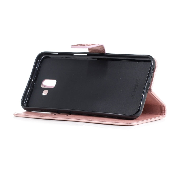 For Galaxy J6+ Plum Flowers Pattern Horizontal Flip Leather Case with Holder & Card Slots & Wallet & Lanyard
