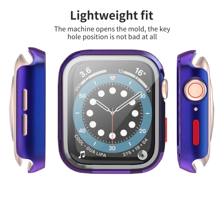 For Apple Watch Series 6 & SE & 5 & 4 44mm Chameleon Shockproof PC+Tempered Glass Protective Case