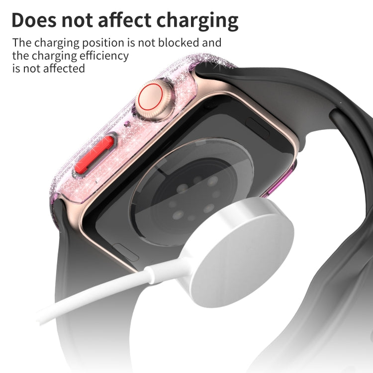 For Apple Watch Series 3 & 2 & 1 42mm Glitter Powder Shockproof PC+Tempered Glass Protective Case