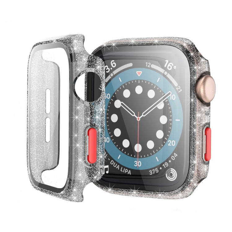 For Apple Watch Series 3 & 2 & 1 38mm Glitter Powder Shockproof PC+Tempered Glass Protective Case