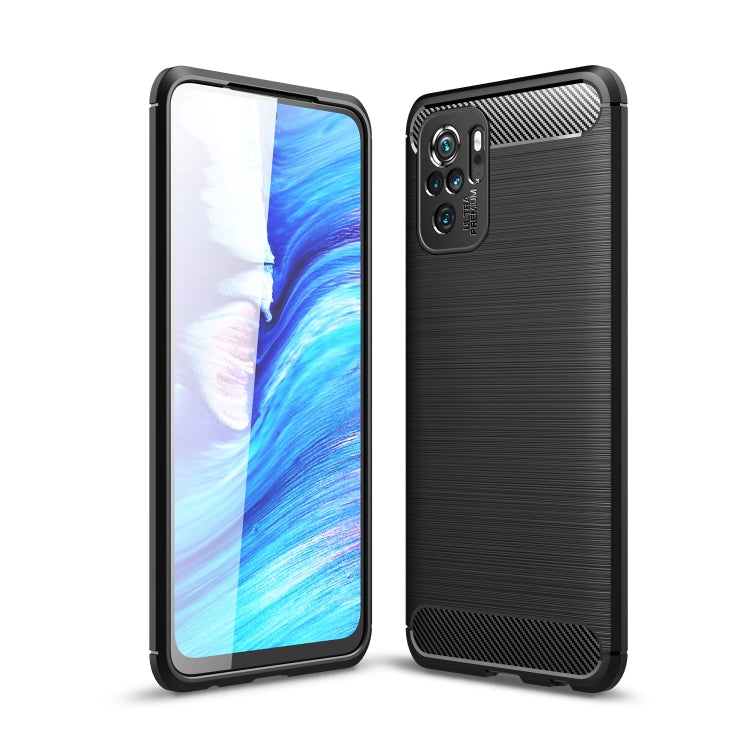 For Xiaomi Redmi Note 10 4G / Note 10S Brushed Texture Carbon Fiber TPU Case