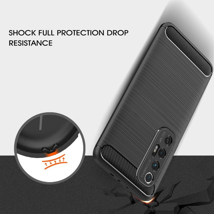 For Xiaomi Mi 10S Brushed Texture Carbon Fiber TPU Case