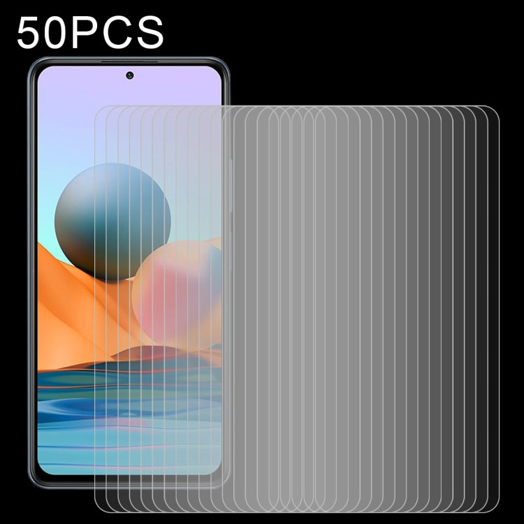 For Xiaomi Redmi Note 10 Pro / 10 Pro Max 50 PCS 0.26mm 9H 2.5D Tempered Glass Film