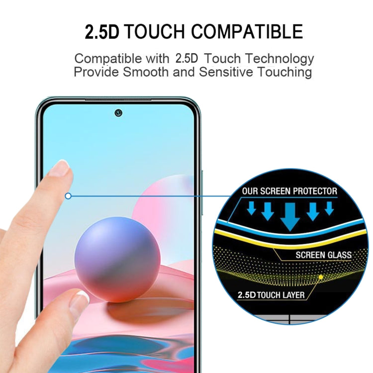 For Xiaomi Redmi Note 10 Full Glue Full Cover Screen Protector Tempered Glass Film