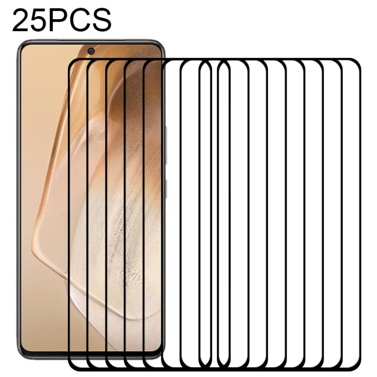 For vivo iQOO Neo5 25 PCS Full Glue Full Cover Screen Protector Tempered Glass Film