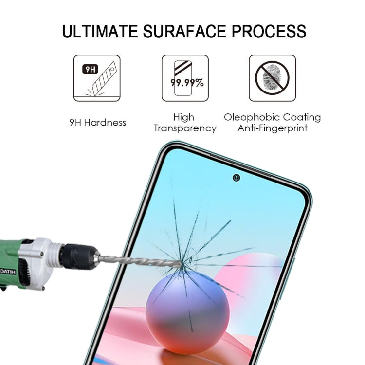 For Xiaomi Redmi Note 10 (Indian Version) 25 PCS Full Glue Full Cover Screen Protector Tempered Glass Film