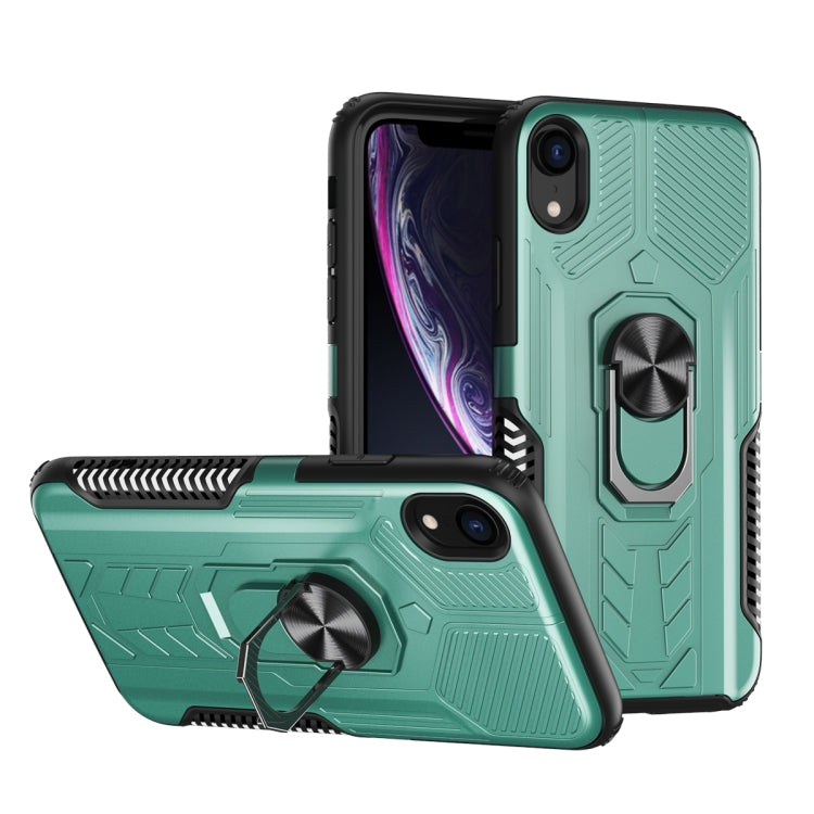 For iPhone X / XS Shield Armor PC+TPU Protective Case with 360 Degree Rotation Ring Holder
