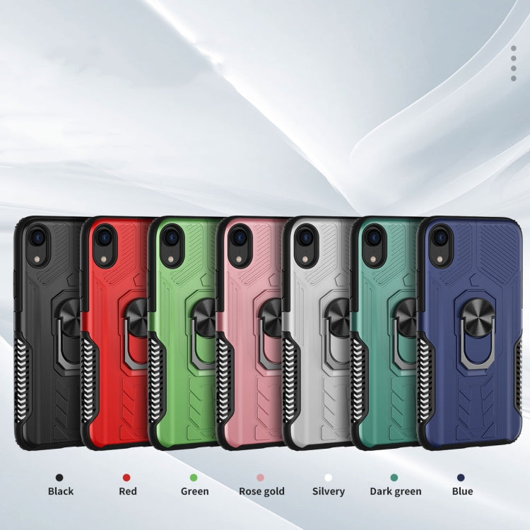 For iPhone XS Max Shield Armor PC+TPU Protective Case with 360 Degree Rotation Ring Holder