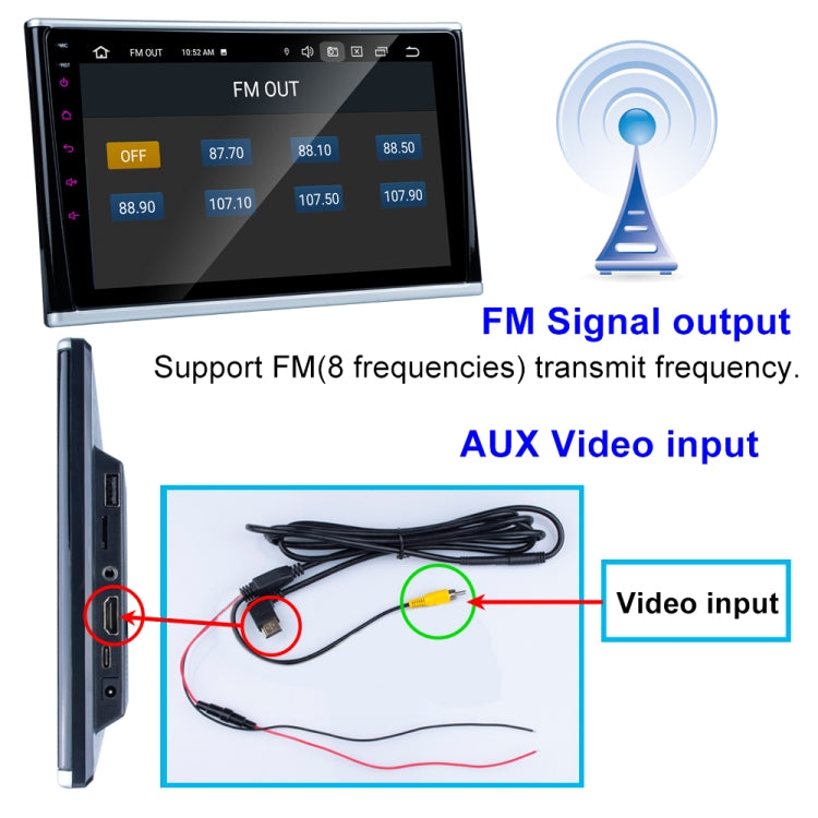 10 inch Car Rear Row HD External Headrest Multimedia Navigation System Suppot Phonelink + Speaker + FM Transimitter + WiFi + 4G