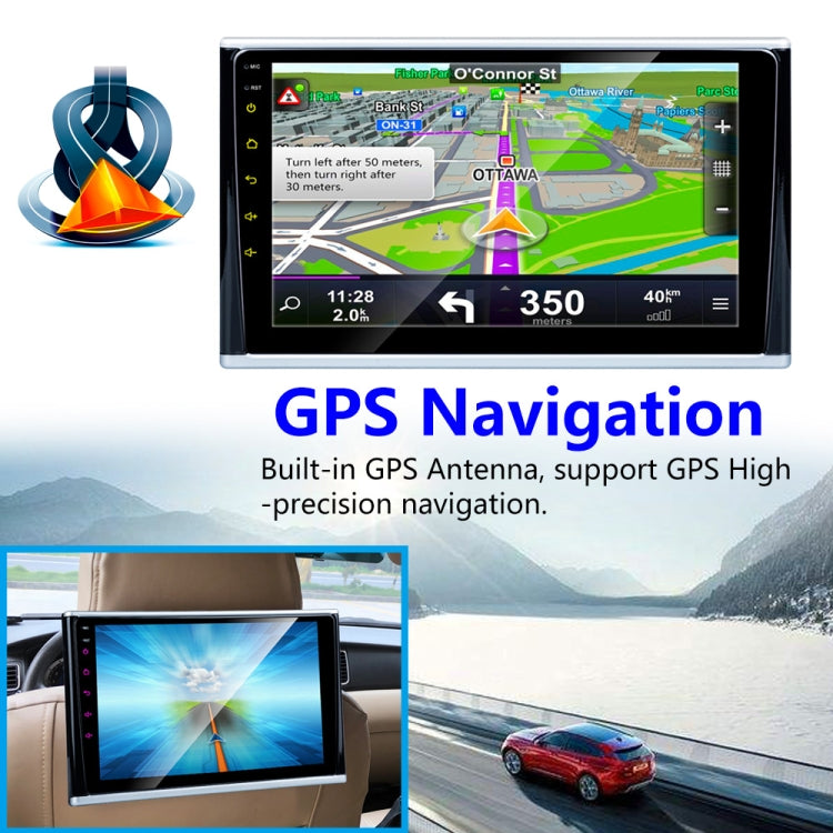 10 inch Car Rear Row HD External Headrest Multimedia Navigation System Suppot Phonelink + Speaker + FM Transimitter + WiFi + 4G