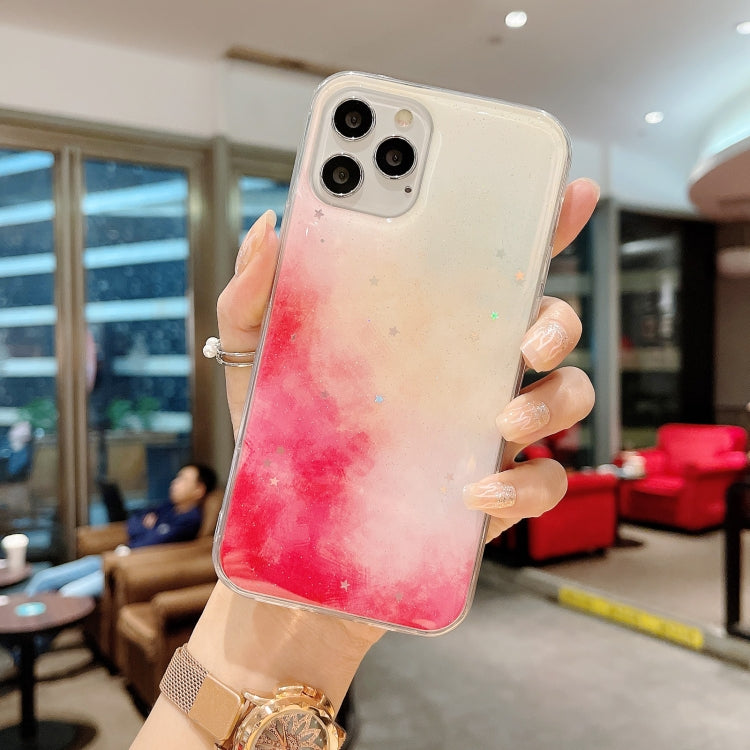 For iPhone 12 mini Watercolor Glitter Pattern Shockproof TPU Protective Case