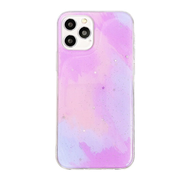 For iPhone 12 mini Watercolor Glitter Pattern Shockproof TPU Protective Case