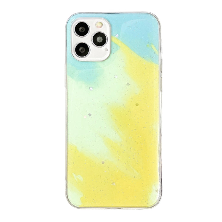For iPhone 12 mini Watercolor Glitter Pattern Shockproof TPU Protective Case