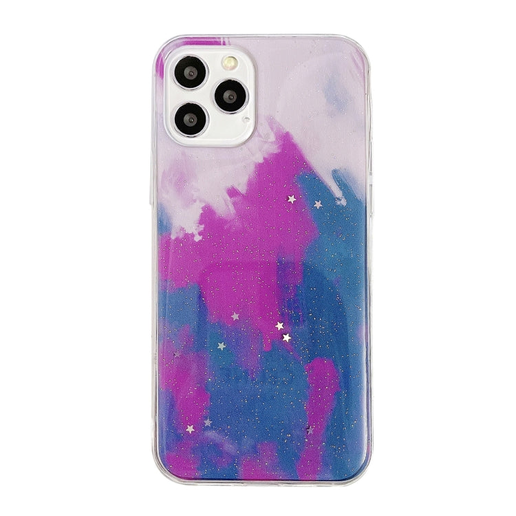 For iPhone 11 Watercolor Glitter Pattern Shockproof TPU Protective Case