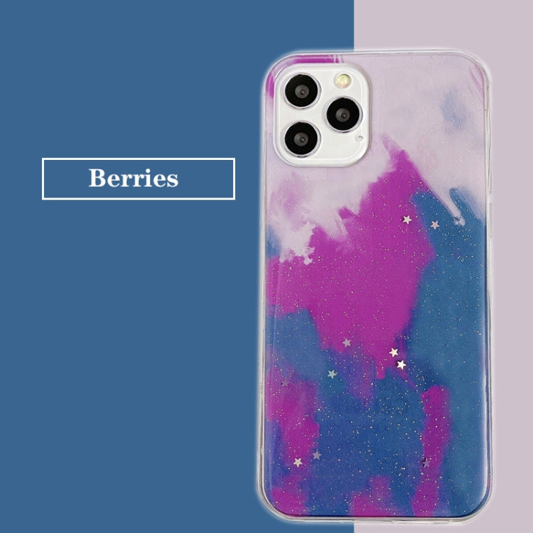 For iPhone 11 Watercolor Glitter Pattern Shockproof TPU Protective Case