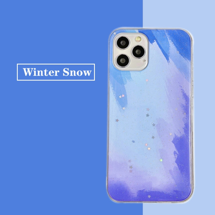 For iPhone 11 Watercolor Glitter Pattern Shockproof TPU Protective Case