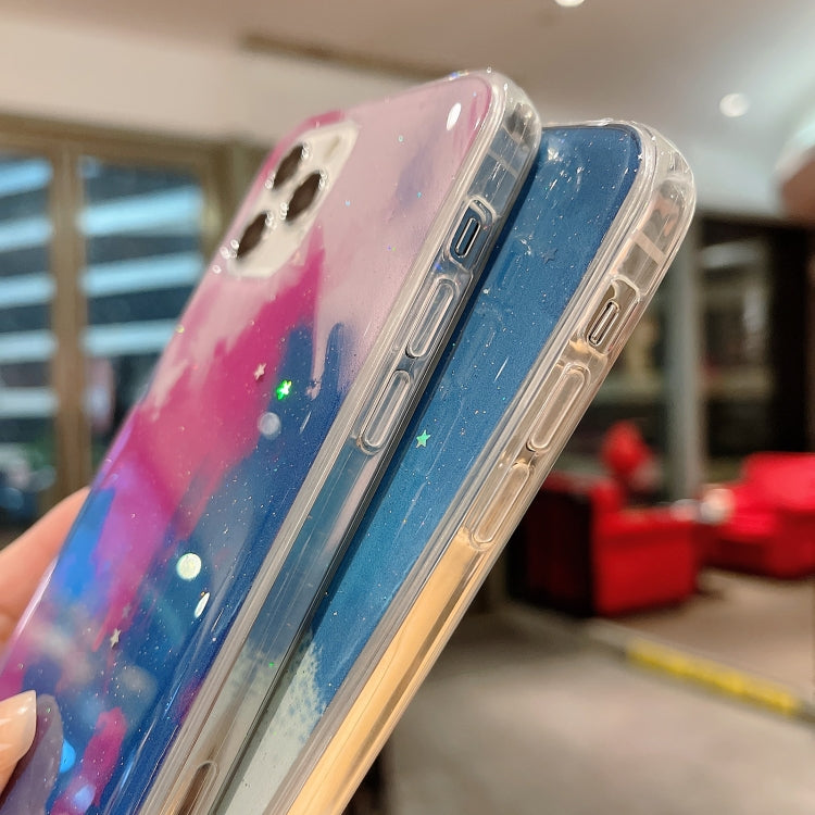 For iPhone 11 Watercolor Glitter Pattern Shockproof TPU Protective Case