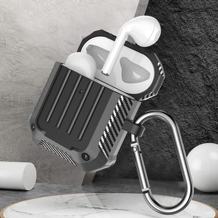 Wireless Earphones Shockproof Carbon Fiber Luggage TPU Protective Case For AirPods 1/2