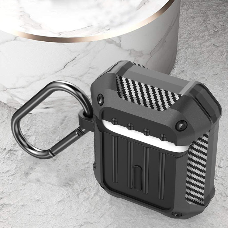 Wireless Earphones Shockproof Carbon Fiber Luggage TPU Protective Case For AirPods 1/2