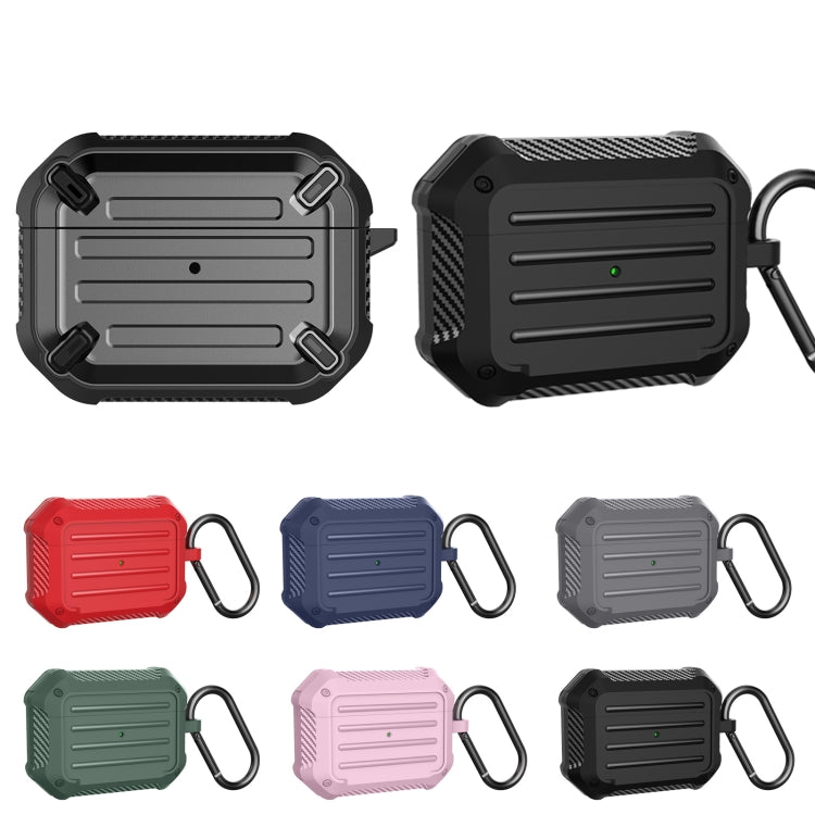 Wireless Earphones Shockproof Carbon Fiber Luggage TPU Protective Case For AirPods Pro