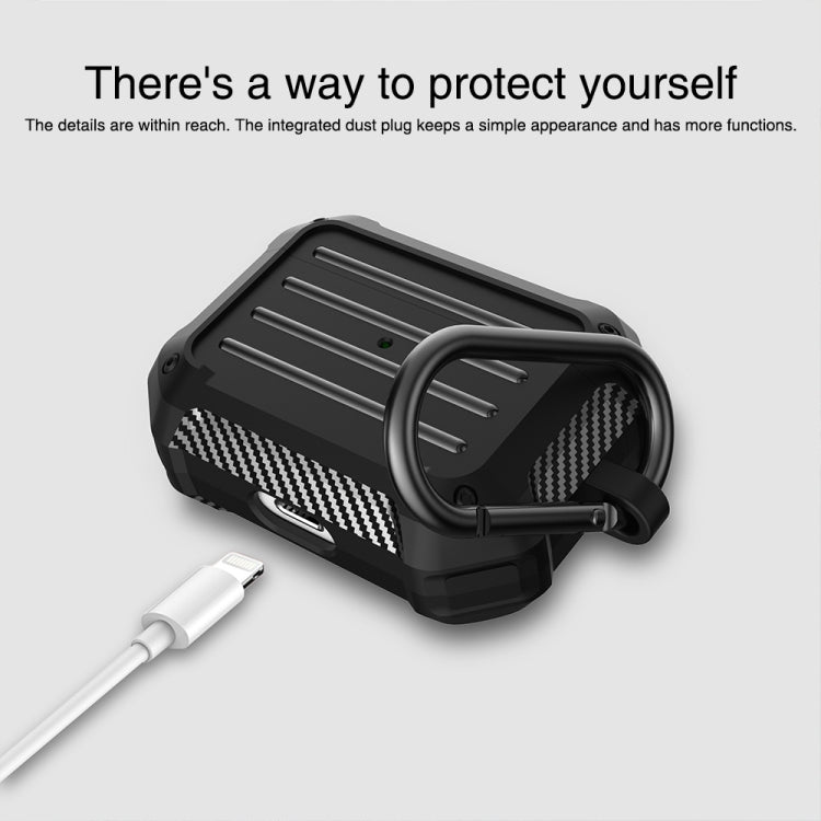 Wireless Earphones Shockproof Carbon Fiber Luggage TPU Protective Case For AirPods Pro