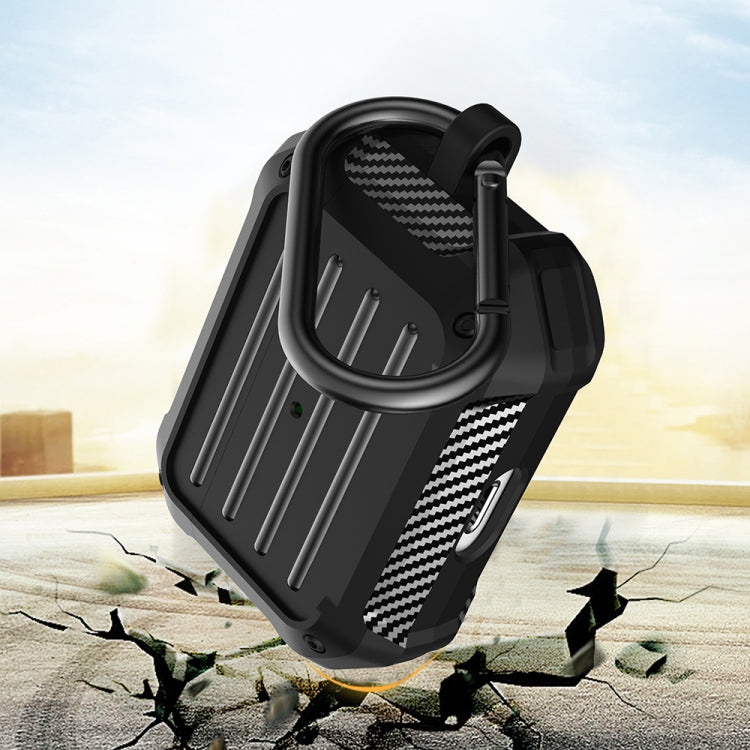 Wireless Earphones Shockproof Carbon Fiber Luggage TPU Protective Case For AirPods Pro