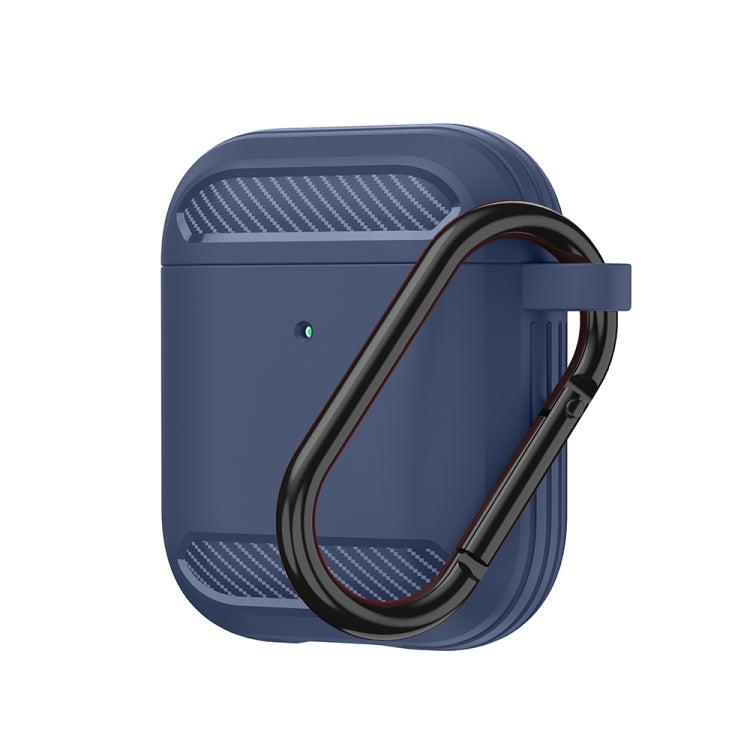 Wireless Earphones Shockproof Carbon Fiber Armor TPU Protective Case For AirPods 1/2